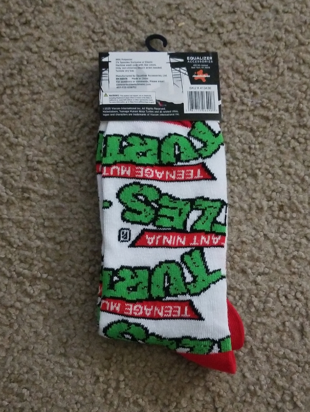 Teenage Mutant Ninja Turtles Crew Socks - Picture 2 of 2